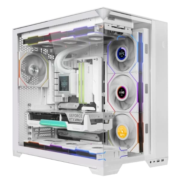 Lian Li UNI FAN TL120 LCD Wireless Reverse Blade Triple White Fan (12RTLLCD1W3W) - 3x 120mm fans, 2.4 GHz Wireless Signal for RGB & Fan Control 7 Lian Li UNI FAN TL120 LCD Wireless Reverse Blade Triple White Fan (12RTLLCD1W3W) - 3x 120mm fans, 2.4 GHz Wireless Signal for RGB & Fan Control - Ảnh 7