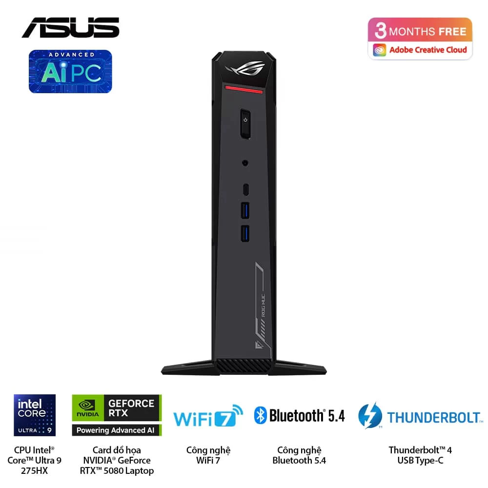 ASUS ROG NUC (2025) NUC15JNK (RNUC15JNK9X28AAU) Gaming Desktop mini PC - Ultra 9 275HX, 32GB (2x16GB) 6400 DDR5, 2TB M.2 2280 NVMe™ PCIe® 4.0, RTX 5080 Laptop GPU, Win 11 Home 7 ASUS ROG NUC (2025) NUC15JNK (RNUC15JNK9X28AAU) Gaming Desktop mini PC - Ultra 9 275HX, 32GB (2x16GB) 6400 DDR5, 2TB M.2 2280 NVMe™ PCIe® 4.0, RTX 5080 Laptop GPU, Win 11 Home - Ảnh 7