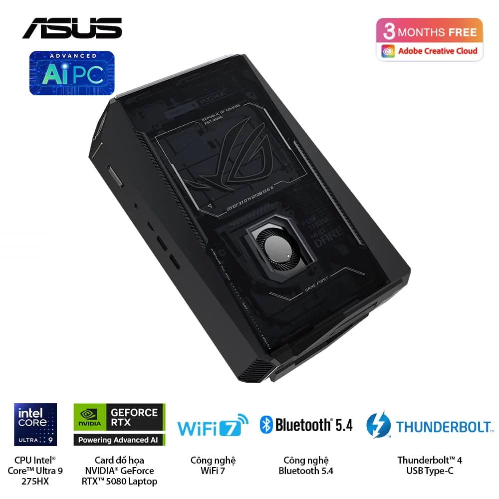 ASUS ROG NUC (2025) NUC15JNK (RNUC15JNK9X28AAU) Gaming Desktop mini PC - Ultra 9 275HX, 32GB (2x16GB) 6400 DDR5, 2TB M.2 2280 NVMe™ PCIe® 4.0, RTX 5080 Laptop GPU, Win 11 Home 9 ASUS ROG NUC (2025) NUC15JNK (RNUC15JNK9X28AAU) Gaming Desktop mini PC - Ultra 9 275HX, 32GB (2x16GB) 6400 DDR5, 2TB M.2 2280 NVMe™ PCIe® 4.0, RTX 5080 Laptop GPU, Win 11 Home - Ảnh 9