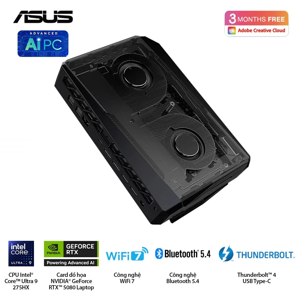 ASUS ROG NUC (2025) NUC15JNK (RNUC15JNK9X28AAU) Gaming Desktop mini PC - Ultra 9 275HX, 32GB (2x16GB) 6400 DDR5, 2TB M.2 2280 NVMe™ PCIe® 4.0, RTX 5080 Laptop GPU, Win 11 Home 10 ASUS ROG NUC (2025) NUC15JNK (RNUC15JNK9X28AAU) Gaming Desktop mini PC - Ultra 9 275HX, 32GB (2x16GB) 6400 DDR5, 2TB M.2 2280 NVMe™ PCIe® 4.0, RTX 5080 Laptop GPU, Win 11 Home - Ảnh 10