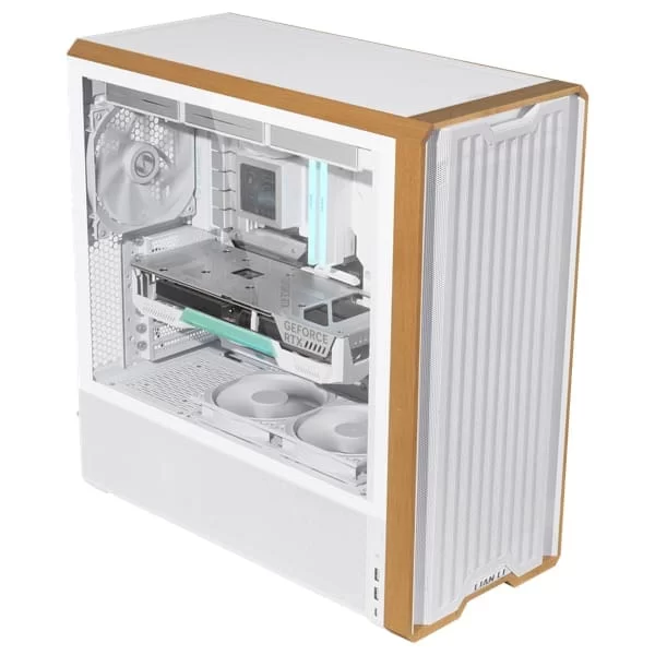 Lian Li LANCOOL 217 White Case - 170mm ARGB front fans, wood panels, USB Type-C Port, Tempered Glass Side Panel 6 Lian Li LANCOOL 217 White Case - 170mm ARGB front fans, wood panels, USB Type-C Port, Tempered Glass Side Panel - Ảnh 6