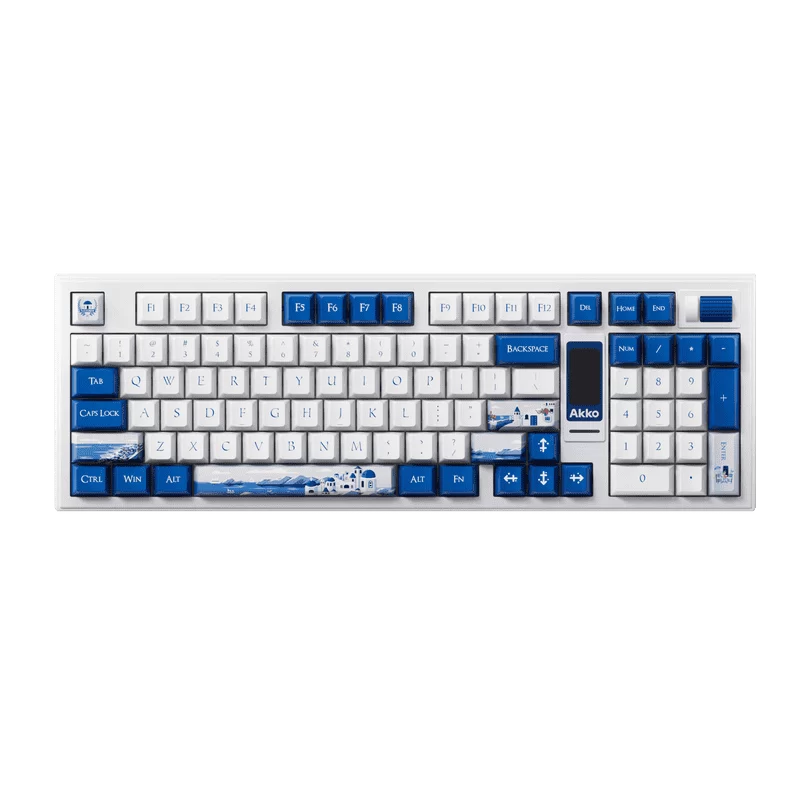 AKKO 5098B Santorini Keyboard - 98%, TFT LCD screen, Multi-modes, Gasket mount, PBT Dye-Sub Keycaps, Hotswap, 8000mAh 5 AKKO 5098B Santorini Keyboard - 98%, TFT LCD screen, Multi-modes, Gasket mount, PBT Dye-Sub Keycaps, Hotswap, 8000mAh - Ảnh 5