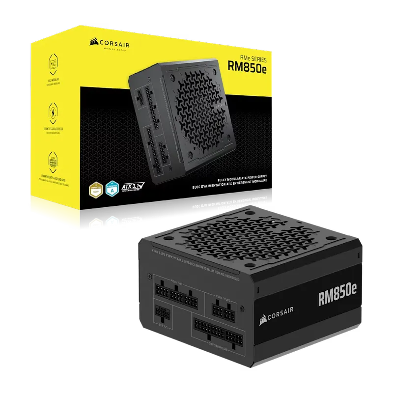 CORSAIR RMe Series RM850e ATX 3.1 PCIe 5.1 (2025) Fully Modular PSU - 12V‑2×6 (GPU), 850 Watt, 80 plus Gold, Low-Noise 6 CORSAIR RMe Series RM850e ATX 3.1 PCIe 5.1 (2025) Fully Modular PSU - 12V‑2×6 (GPU), 850 Watt, 80 plus Gold, Low-Noise - Ảnh 6