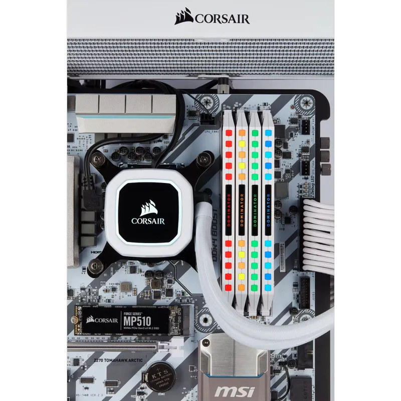 CORSAIR Dominator Platinum RGB 16GB Memory Kit - White, 16GB (2x8GB) DDR4, 3200MHz, CL16 (CMT16GX4M2C3200C16W) 6 CORSAIR Dominator Platinum RGB 16GB Memory Kit - White, 16GB (2x8GB) DDR4, 3200MHz, CL16 (CMT16GX4M2C3200C16W) - Ảnh 6
