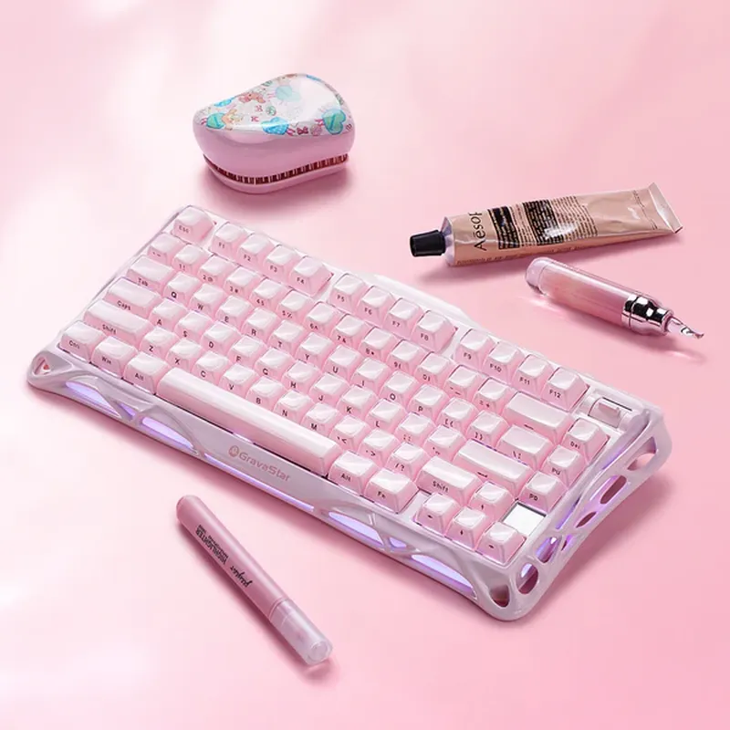 GravaStar Mercury K1 Special Edition - Sakura Pink Gaming Keyboard 12 GravaStar Mercury K1 Special Edition - Sakura Pink Gaming Keyboard - Ảnh 12