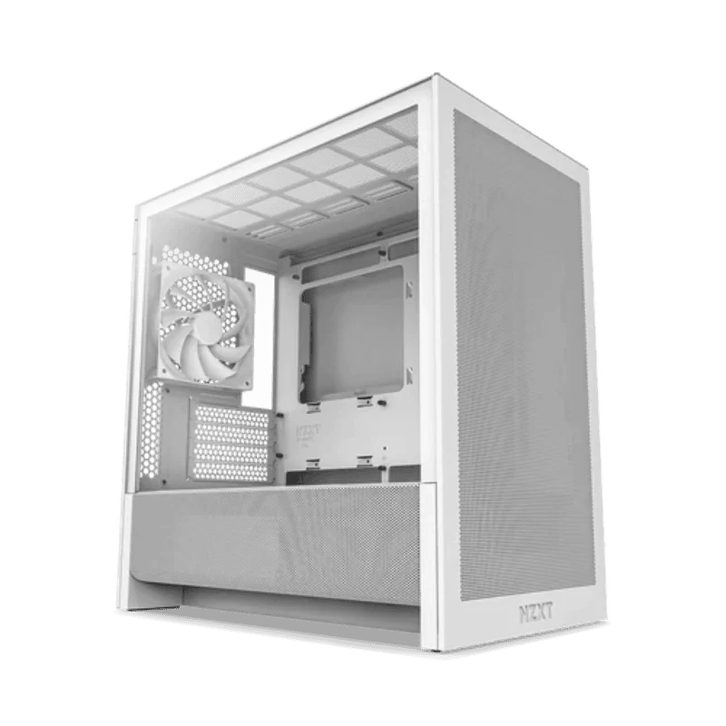 NZXT H3 Flow White MATX Airflow Case - All White, 1x F120Q (CV) Fan 1 NZXT H3 Flow White MATX Airflow Case - All White, 1x F120Q (CV) Fan