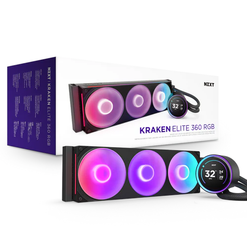 NZXT Kraken Elite 420 RGB V2 Black AIO Liquid CPU Cooler - 2.72 inch IPS LCD & RGB, 420mm radiator, F420 RGB Core Fan 11 NZXT Kraken Elite 420 RGB V2 Black AIO Liquid CPU Cooler - 2.72 inch IPS LCD & RGB, 420mm radiator, F420 RGB Core Fan - Ảnh 11