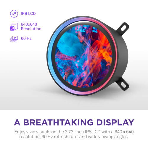 NZXT Kraken Elite 420 RGB V2 Black AIO Liquid CPU Cooler - 2.72 inch IPS LCD & RGB, 420mm radiator, F420 RGB Core Fan 3 NZXT Kraken Elite 420 RGB V2 Black AIO Liquid CPU Cooler - 2.72 inch IPS LCD & RGB, 420mm radiator, F420 RGB Core Fan - Ảnh 3