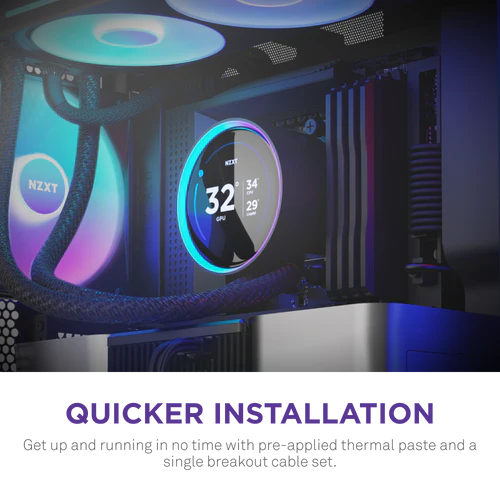 NZXT Kraken Elite 420 RGB V2 Black AIO Liquid CPU Cooler - 2.72 inch IPS LCD & RGB, 420mm radiator, F420 RGB Core Fan 8 NZXT Kraken Elite 420 RGB V2 Black AIO Liquid CPU Cooler - 2.72 inch IPS LCD & RGB, 420mm radiator, F420 RGB Core Fan - Ảnh 8