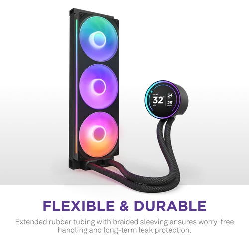 NZXT Kraken Elite 420 RGB V2 Black AIO Liquid CPU Cooler - 2.72 inch IPS LCD & RGB, 420mm radiator, F420 RGB Core Fan 9 NZXT Kraken Elite 420 RGB V2 Black AIO Liquid CPU Cooler - 2.72 inch IPS LCD & RGB, 420mm radiator, F420 RGB Core Fan - Ảnh 9