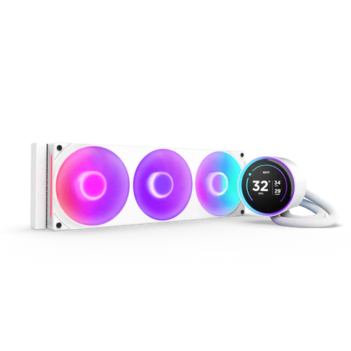 NZXT Kraken Elite 420 RGB V2 White AIO Liquid CPU Cooler - 2.72 inch IPS LCD & RGB, 420mm radiator, F420 RGB Core Fan 1 NZXT Kraken Elite 420 RGB V2 White AIO Liquid CPU Cooler - 2.72 inch IPS LCD & RGB, 420mm radiator, F420 RGB Core Fan