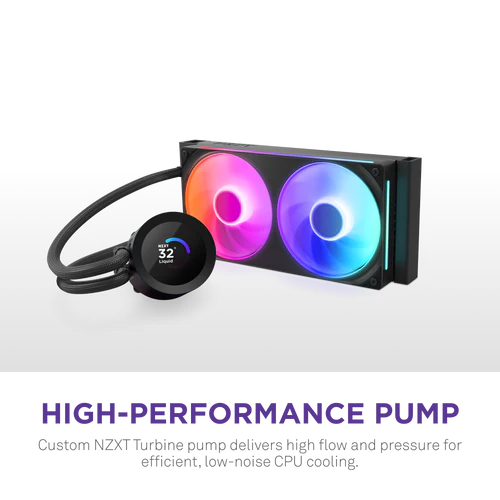 NZXT Kraken Plus 240 RGB V2 Black AIO Liquid CPU Cooler - 1.54 inch LCD, 240mm radiator, F240 RGB Core (EV) Fan 4 NZXT Kraken Plus 240 RGB V2 Black AIO Liquid CPU Cooler - 1.54 inch LCD, 240mm radiator, F240 RGB Core (EV) Fan - Ảnh 4