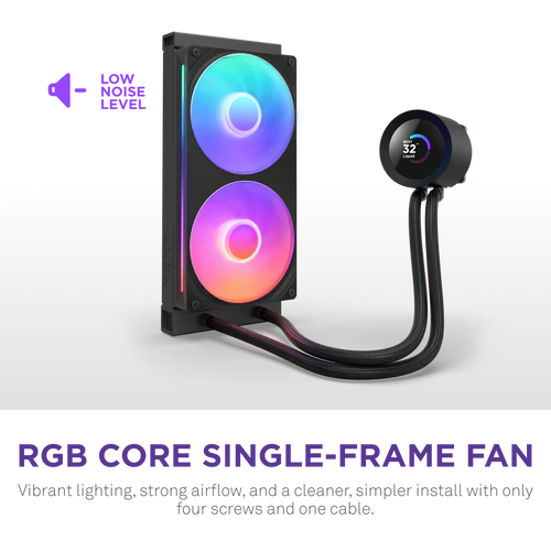 NZXT Kraken Plus 240 RGB V2 Black AIO Liquid CPU Cooler - 1.54 inch LCD, 240mm radiator, F240 RGB Core (EV) Fan 2 NZXT Kraken Plus 240 RGB V2 Black AIO Liquid CPU Cooler - 1.54 inch LCD, 240mm radiator, F240 RGB Core (EV) Fan - Ảnh 2
