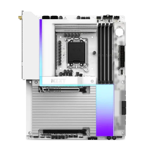 NZXT N9 Z890 White Wi-Fi 7 Mainboard - Full Cover & RGB (N9-Z89XT-B1) 5 NZXT N9 Z890 White Wi-Fi 7 Mainboard - Full Cover & RGB (N9-Z89XT-B1) - Ảnh 5