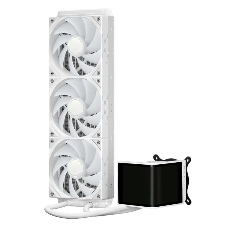 TRYX PANORAMA SE ARGB 360 WHITE AIO Liquid CPU Cooler - 6.5inch curved screen, 360mm radiator, Asetek Adela pump, 3x ARGB Gen2 Fans 6 TRYX PANORAMA SE ARGB 360 WHITE AIO Liquid CPU Cooler - 6.5inch curved screen, 360mm radiator, Asetek Adela pump, 3x ARGB Gen2 Fans - Ảnh 6