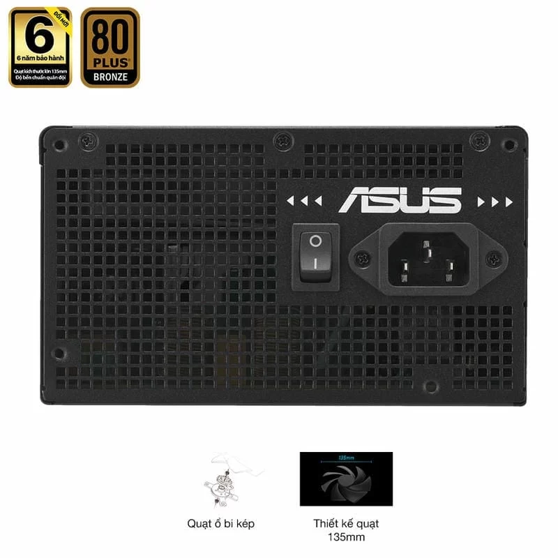 ASUS Prime 750B Black PSU - 750W Bronze, Dual Ball Fan Bearings, 135mm Fan Design 14 ASUS Prime 750B Black PSU - 750W Bronze, Dual Ball Fan Bearings, 135mm Fan Design - Ảnh 14