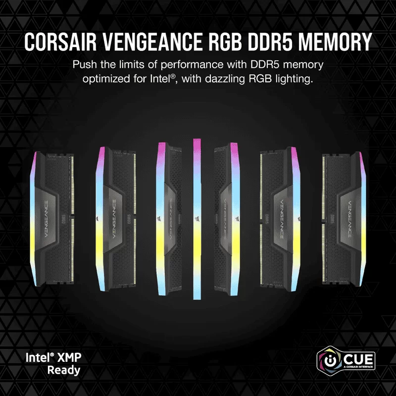 CORSAIR Vengeance RGB 48GB Memory Kit - Black, 48GB (2x24GB) DDR5, 5600MHz, CL40 DDR5 (CMH48GX5M2B5600C40) 11 CORSAIR Vengeance RGB 48GB Memory Kit - Black, 48GB (2x24GB) DDR5, 5600MHz, CL40 DDR5 (CMH48GX5M2B5600C40) - Ảnh 11
