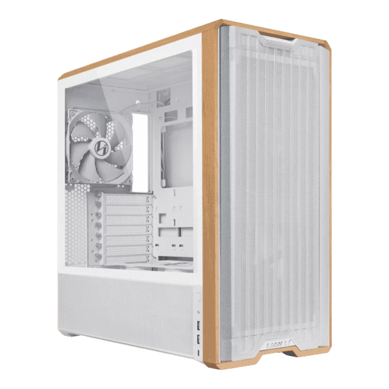 Lian Li LANCOOL 217 White Case - 170mm ARGB front fans, wood panels, USB Type-C Port, Tempered Glass Side Panel 1 Lian Li LANCOOL 217 White Case - 170mm ARGB front fans, wood panels, USB Type-C Port, Tempered Glass Side Panel