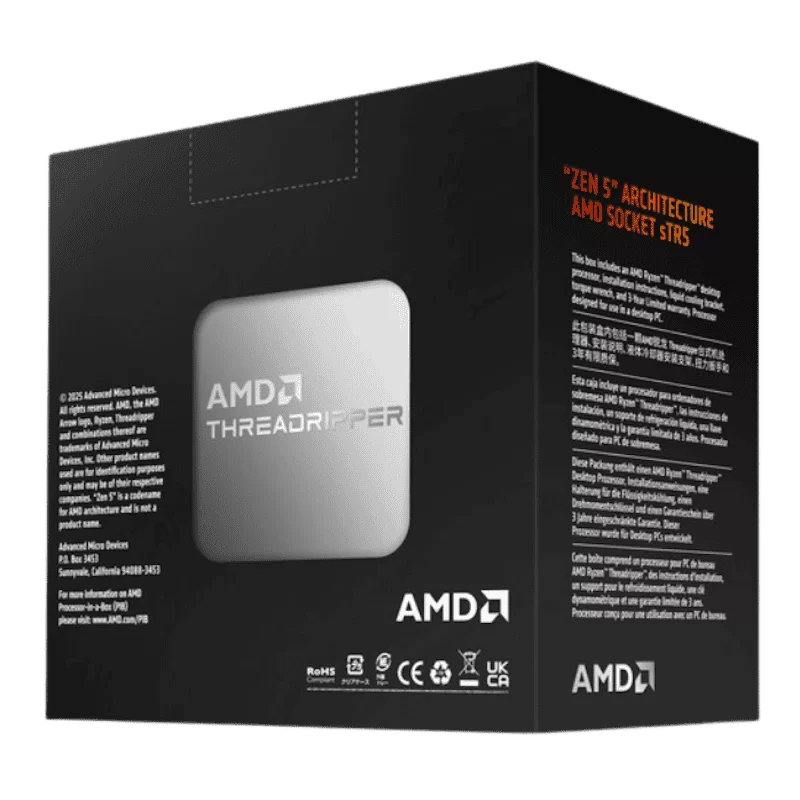 AMD Threadripper 9970X Processor - 32C64T, 4.0GHz Up to 5.4GHz, 160MB Cache, Zen 5 Shimada Peak sTR5, PCIe 5.0, 350W TDP, Discrete Graphics Card Required 2 AMD Threadripper 9970X Processor - 32C64T, 4.0GHz Up to 5.4GHz, 160MB Cache, Zen 5 Shimada Peak sTR5, PCIe 5.0, 350W TDP, Discrete Graphics Card Required - Ảnh 2