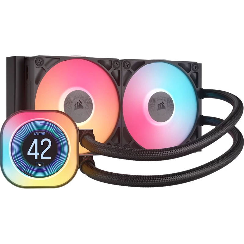 CORSAIR iCUE LINK TITAN 240 RX LCD AIO Liquid CPU Cooler (CW-9061022-WW) - Black, 240mm radiator, 2.1" (480x480) IPS Dispaly, iCUE LINK System Hub included 1 CORSAIR iCUE LINK TITAN 240 RX LCD AIO Liquid CPU Cooler (CW-9061022-WW) - Black, 240mm radiator, 2.1" (480x480) IPS Dispaly, iCUE LINK System Hub included