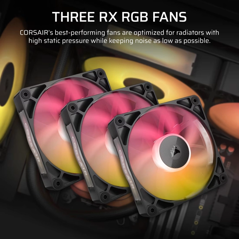 CORSAIR iCUE LINK TITAN 360 RX LCD AIO Liquid CPU Cooler (CW-9061023-WW) - Black, 360mm radiator, 2.1" (480x480) IPS Dispaly, iCUE LINK System Hub included 8 CORSAIR iCUE LINK TITAN 360 RX LCD AIO Liquid CPU Cooler (CW-9061023-WW) - Black, 360mm radiator, 2.1" (480x480) IPS Dispaly, iCUE LINK System Hub included - Ảnh 8