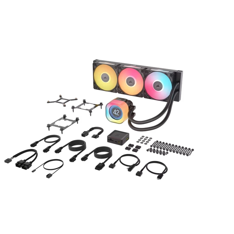 CORSAIR iCUE LINK TITAN 360 RX LCD AIO Liquid CPU Cooler (CW-9061023-WW) - Black, 360mm radiator, 2.1" (480x480) IPS Dispaly, iCUE LINK System Hub included 4 CORSAIR iCUE LINK TITAN 360 RX LCD AIO Liquid CPU Cooler (CW-9061023-WW) - Black, 360mm radiator, 2.1" (480x480) IPS Dispaly, iCUE LINK System Hub included - Ảnh 4