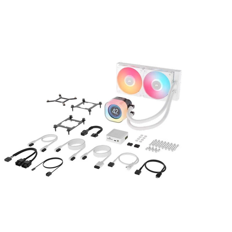 CORSAIR iCUE LINK TITAN 240 RX LCD AIO Liquid CPU Cooler (CW-9061025-WW) - White, 240mm radiator, 2.1" (480x480) IPS Dispaly, iCUE LINK System Hub included 4 CORSAIR iCUE LINK TITAN 240 RX LCD AIO Liquid CPU Cooler (CW-9061025-WW) - White, 240mm radiator, 2.1" (480x480) IPS Dispaly, iCUE LINK System Hub included - Ảnh 4