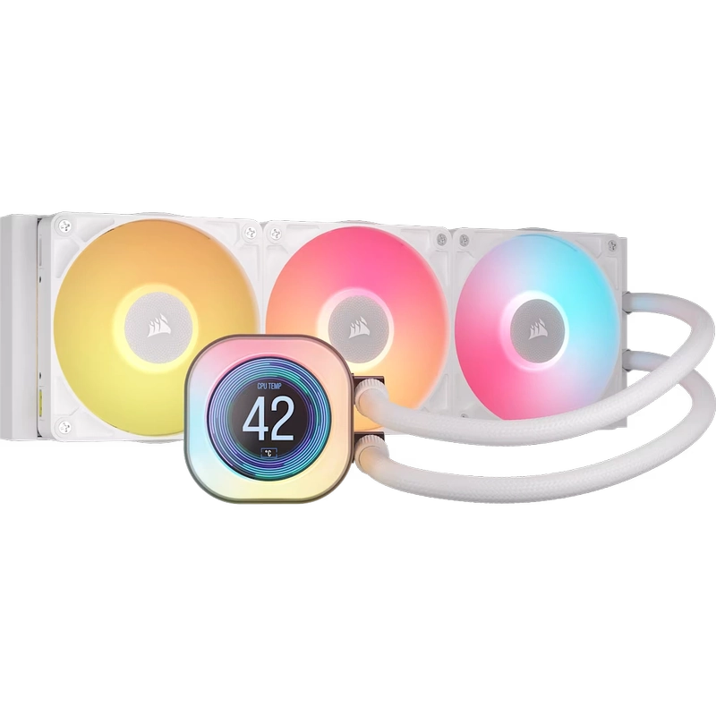 CORSAIR iCUE LINK TITAN 360 RX LCD AIO Liquid CPU Cooler (CW-9061026-WW) - White, 360mm radiator, 2.1" (480x480) IPS Dispaly, iCUE LINK System Hub included 1 CORSAIR iCUE LINK TITAN 360 RX LCD AIO Liquid CPU Cooler (CW-9061026-WW) - White, 360mm radiator, 2.1" (480x480) IPS Dispaly, iCUE LINK System Hub included