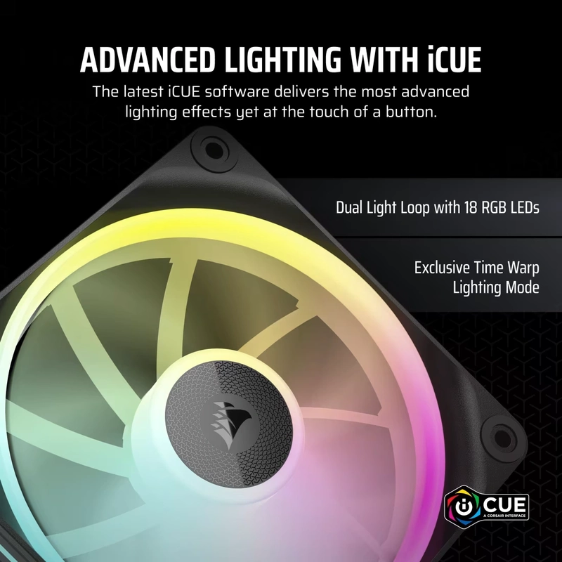 CORSAIR iCUE LINK LX120 RGB Black 120mm PWM Fans Starter Kit Fans - 120mm 2400RPM Static Pressure RGB Fan 7 CORSAIR iCUE LINK LX120 RGB Black 120mm PWM Fans Starter Kit Fans - 120mm 2400RPM Static Pressure RGB Fan - Ảnh 7