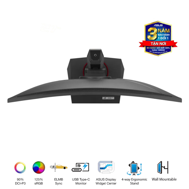 ASUS ROG Strix XG27WCS Gaming Monitor - 27 inch, 2K QHD(2560x1440) Curved, Fast VA 180Hz, 1ms (GTG), USB Type-C 6 ASUS ROG Strix XG27WCS Gaming Monitor - 27 inch, 2K QHD(2560x1440) Curved, Fast VA 180Hz, 1ms (GTG), USB Type-C - Ảnh 6