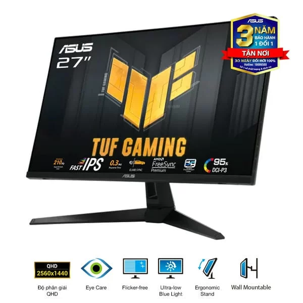 ASUS TUF VG27AQ5A Gaming Monitor - 27 inch, QHD (2560x1440) 210Hz (OC), Fast IPS, ELMB SYNC, 0,3ms GTG,Stereo speaker 4 ASUS TUF VG27AQ5A Gaming Monitor - 27 inch, QHD (2560x1440) 210Hz (OC), Fast IPS, ELMB SYNC, 0,3ms GTG,Stereo speaker - Ảnh 4