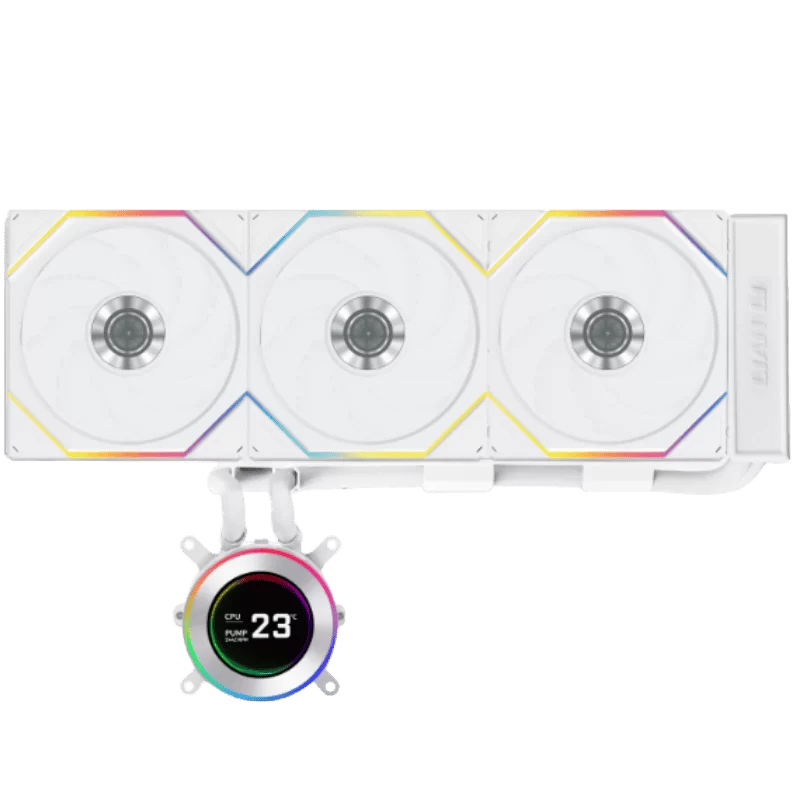 Lian Li Hydroshift II LCD-C 360TL White AIO Liquid CPU Cooler - 3 x UNI FAN TL Wireless, 2.1 inch IPS 480×480 res LCD Screen 1 Lian Li Hydroshift II LCD-C 360TL White AIO Liquid CPU Cooler - 3 x UNI FAN TL Wireless, 2.1 inch IPS 480×480 res LCD Screen