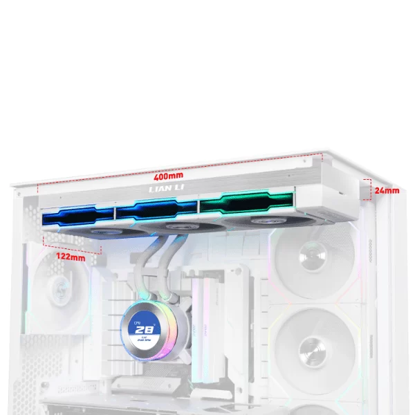 Lian Li Hydroshift II LCD-C 360TL White AIO Liquid CPU Cooler - 3 x UNI FAN TL Wireless, 2.1 inch IPS 480×480 res LCD Screen 3 Lian Li Hydroshift II LCD-C 360TL White AIO Liquid CPU Cooler - 3 x UNI FAN TL Wireless, 2.1 inch IPS 480×480 res LCD Screen - Ảnh 3