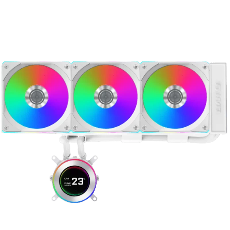 Lian Li Hydroshift II LCD-C 360CL White AIO Liquid CPU Cooler - 3 x UNI FAN CL Wireless, 2.1 inch IPS 480×480 res LCD Screen 1 Lian Li Hydroshift II LCD-C 360CL White AIO Liquid CPU Cooler - 3 x UNI FAN CL Wireless, 2.1 inch IPS 480×480 res LCD Screen