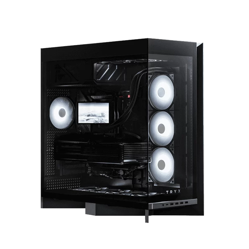 TRYX LUCA L70 Black Gaming Case - E-ATX, Mid Tower, Tempered Glass 2 TRYX LUCA L70 Black Gaming Case - E-ATX, Mid Tower, Tempered Glass - Ảnh 2