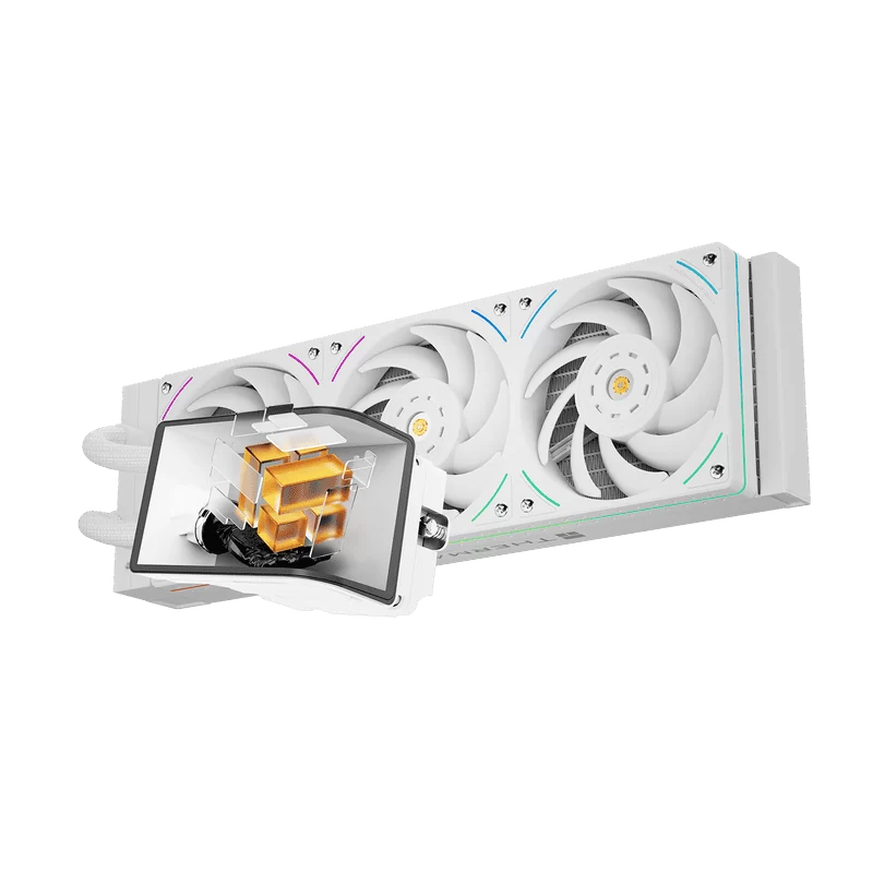 THERMALRIGHT Wonder Vision 360 UB ARGB White AIO Liquid CPU Cooler - 6.67'' Curved Screen 3D Effect, 2150RPM TL-UB36 Fans 2 THERMALRIGHT Wonder Vision 360 UB ARGB White AIO Liquid CPU Cooler - 6.67'' Curved Screen 3D Effect, 2150RPM TL-UB36 Fans - Ảnh 2