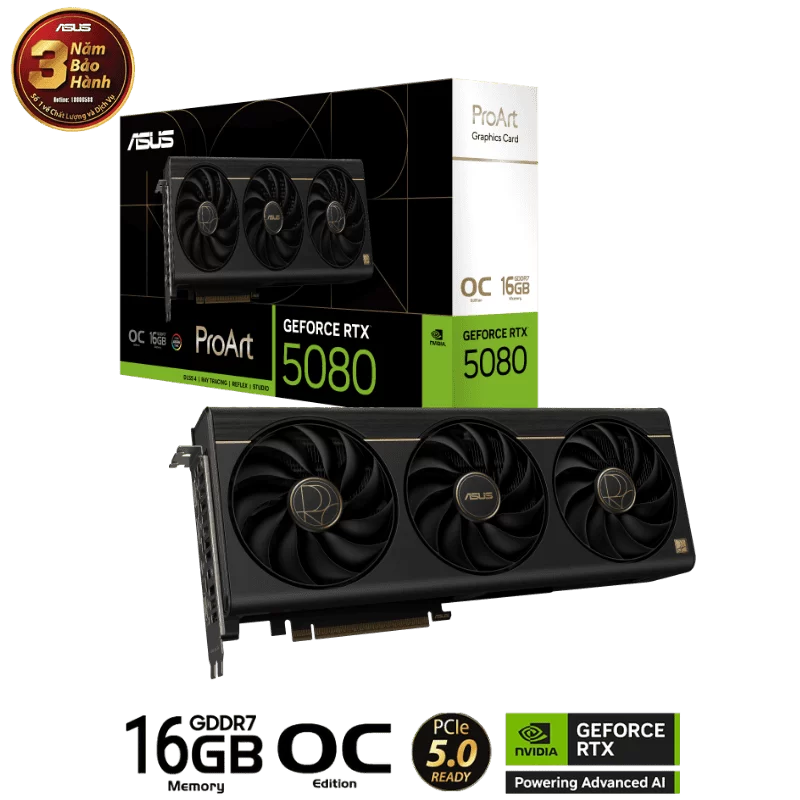 ASUS ProArt GeForce RTX 5080 OC Editon 16GB GDDR7 (PROART-RTX5080-O16G) Graphics Card 1 ASUS ProArt GeForce RTX 5080 OC Editon 16GB GDDR7 (PROART-RTX5080-O16G) Graphics Card