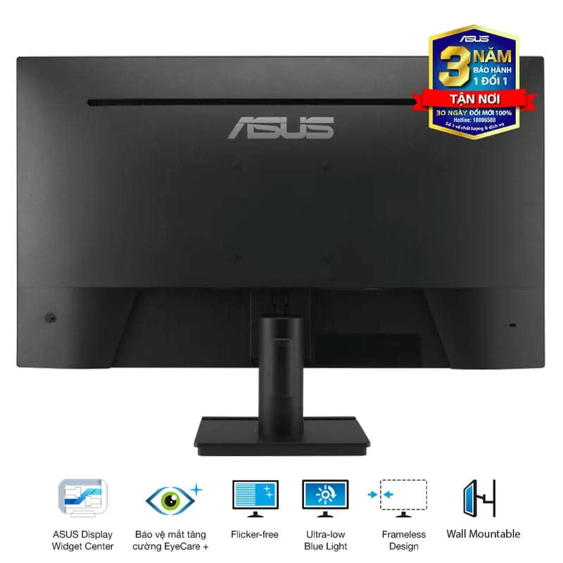 ASUS VA27AQ Eye Care Monitor - 27 inch, IPS QHD (2560 x 1440) Frameless, 75Hz, D-Sub (VGA) + DisplayPort + HDMI 5 ASUS VA27AQ Eye Care Monitor - 27 inch, IPS QHD (2560 x 1440) Frameless, 75Hz, D-Sub (VGA) + DisplayPort + HDMI - Ảnh 5