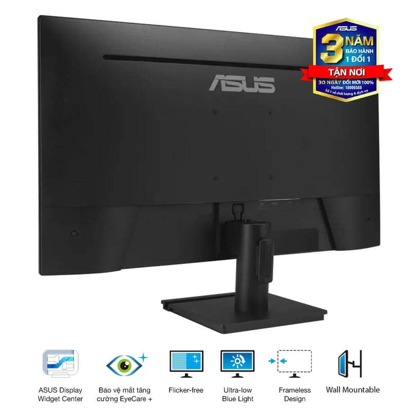 ASUS VA27AQ Eye Care Monitor - 27 inch, IPS QHD (2560 x 1440) Frameless, 75Hz, D-Sub (VGA) + DisplayPort + HDMI 6 ASUS VA27AQ Eye Care Monitor - 27 inch, IPS QHD (2560 x 1440) Frameless, 75Hz, D-Sub (VGA) + DisplayPort + HDMI - Ảnh 6