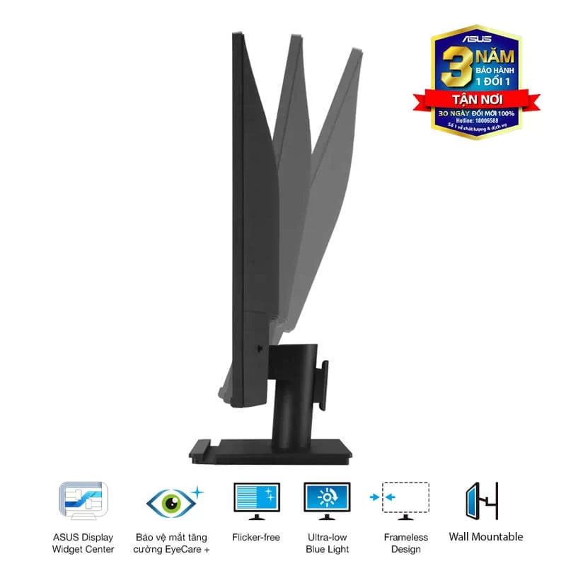 ASUS VA27AQ Eye Care Monitor - 27 inch, IPS QHD (2560 x 1440) Frameless, 75Hz, D-Sub (VGA) + DisplayPort + HDMI 9 ASUS VA27AQ Eye Care Monitor - 27 inch, IPS QHD (2560 x 1440) Frameless, 75Hz, D-Sub (VGA) + DisplayPort + HDMI - Ảnh 9