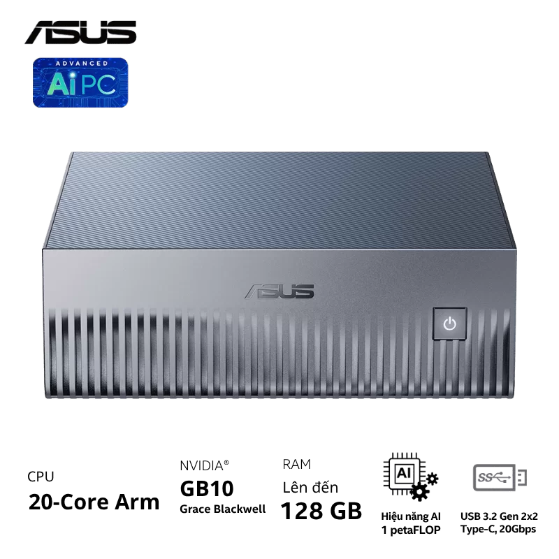 ASUS Ascent GX10 GX10-GG0012BN Desktop AI supercomputer - 1TB NVMe PCIe 4.0 SSD, ARM v9.2-A, GB10 Grace Blackwell GPU, 1 petaFLOP, 128 GB LPDDR5x, Wi-Fi 7 (Gig+), BT5.0 1 ASUS Ascent GX10 GX10-GG0012BN Desktop AI supercomputer - 1TB NVMe PCIe 4.0 SSD, ARM v9.2-A, GB10 Grace Blackwell GPU, 1 petaFLOP, 128 GB LPDDR5x, Wi-Fi 7 (Gig+), BT5.0
