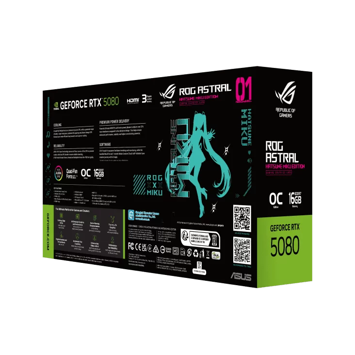 ASUS ROG Astral GeForce RTX 5080 OC HATSUNE MIKU EDITION 16GB GDDR7 Graphics Card 7 ASUS ROG Astral GeForce RTX 5080 OC HATSUNE MIKU EDITION 16GB GDDR7 Graphics Card - Ảnh 7
