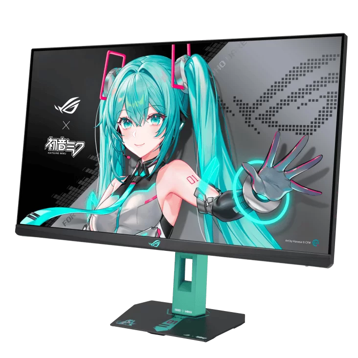 ASUS ROG Strix XG27ACMEG-G Hatsune Miku Edition Gaming Monitor - 27 inch, 16:9, IPS, 2K QHD (2560 x 1440), 260 Hz, 400 cd/m² 2 ASUS ROG Strix XG27ACMEG-G Hatsune Miku Edition Gaming Monitor - 27 inch, 16:9, IPS, 2K QHD (2560 x 1440), 260 Hz, 400 cd/m² - Ảnh 2