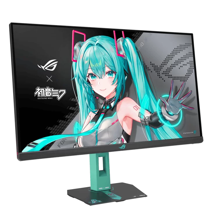 ASUS ROG Strix XG27ACMEG-G Hatsune Miku Edition Gaming Monitor - 27 inch, 16:9, IPS, 2K QHD (2560 x 1440), 260 Hz, 400 cd/m² 3 ASUS ROG Strix XG27ACMEG-G Hatsune Miku Edition Gaming Monitor - 27 inch, 16:9, IPS, 2K QHD (2560 x 1440), 260 Hz, 400 cd/m² - Ảnh 3