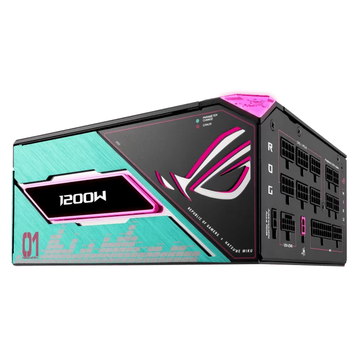ASUS ROG Thor 1200W Platinum III Hatsune Miku Edition Gaming PSU - 1200W, ATX 3.1 compatible, magnetic OLED display, 80 Plus Platinum 2 ASUS ROG Thor 1200W Platinum III Hatsune Miku Edition Gaming PSU - 1200W, ATX 3.1 compatible, magnetic OLED display, 80 Plus Platinum - Ảnh 2