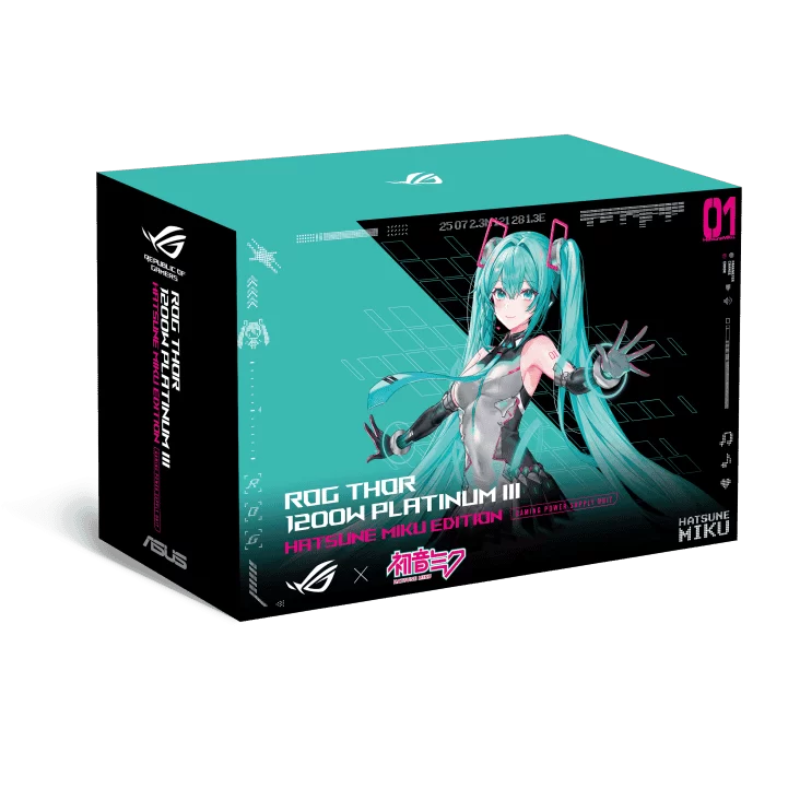 ASUS ROG Thor 1200W Platinum III Hatsune Miku Edition Gaming PSU - 1200W, ATX 3.1 compatible, magnetic OLED display, 80 Plus Platinum 11 ASUS ROG Thor 1200W Platinum III Hatsune Miku Edition Gaming PSU - 1200W, ATX 3.1 compatible, magnetic OLED display, 80 Plus Platinum - Ảnh 11