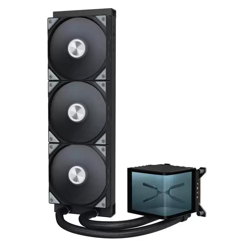 TRYX PANORAMA 360 BLACK AIO Liquid CPU Cooler - 6.5inch curved screen, 360mm radiator, Asetek Adela pump 2 TRYX PANORAMA 360 BLACK AIO Liquid CPU Cooler - 6.5inch curved screen, 360mm radiator, Asetek Adela pump - Ảnh 2