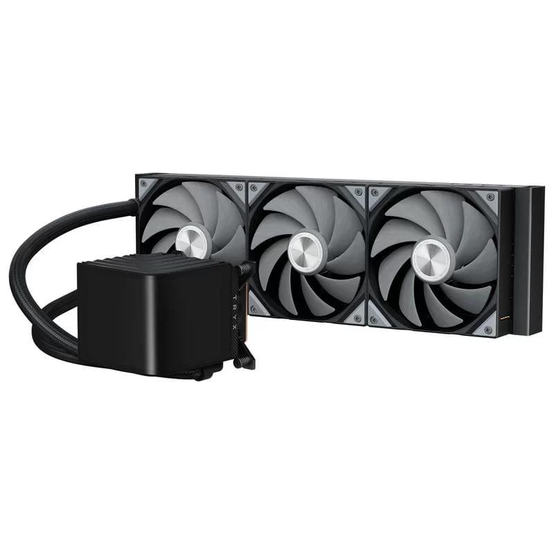 TRYX PANORAMA 360 BLACK AIO Liquid CPU Cooler - 6.5inch curved screen, 360mm radiator, Asetek Adela pump 3 TRYX PANORAMA 360 BLACK AIO Liquid CPU Cooler - 6.5inch curved screen, 360mm radiator, Asetek Adela pump - Ảnh 3