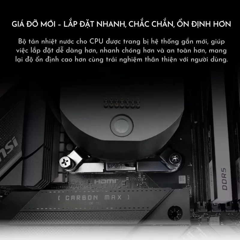 Lian Li HydroShift II LCD-S 360 Fanless Black AIO Liquid CPU Cooler - 3.4 inch IPS 480×480 LCD Screen 6 Lian Li HydroShift II LCD-S 360 Fanless Black AIO Liquid CPU Cooler - 3.4 inch IPS 480×480 LCD Screen - Ảnh 6