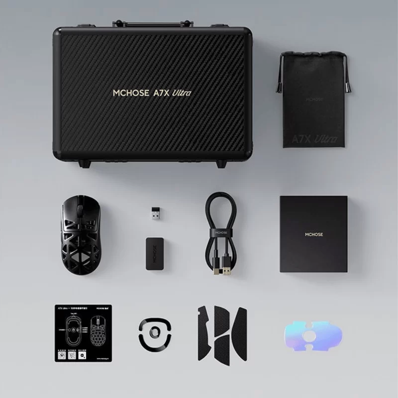 MCHOSE A7X Ultra Magnesium Alloy Wireless Gaming Mouse - 53g ICEFLOW Glacier Coating, PAW3950TI Sensor, Wired 8K + NANO Wireless 8K, 42000 DPI, 750 IPS 6 MCHOSE A7X Ultra Magnesium Alloy Wireless Gaming Mouse - 53g ICEFLOW Glacier Coating, PAW3950TI Sensor, Wired 8K + NANO Wireless 8K, 42000 DPI, 750 IPS - Ảnh 6